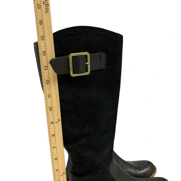 Kork Ease Black Suede Leather Knee High Riding Boots Buckle Zip Women's Sz 6.5M - Picture 11 of 16